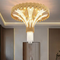 Lustre LED suspendu vintage doré, long, inspiré de la nature de Murano, pour hôtel, mariage, escalier, restaurant, décoration intérieure