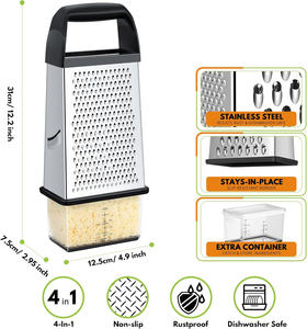 Hot Selling Multifunctional Handle 4 Sides <b>Vegetable</b> Fruit Grater Stainless Steel Cheese Grater - Product Image 2