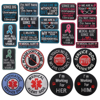 Écusson moral brodé K9, formes ronde, carrée et rectangulaire, pour gilet de chien d'assistance, avec fixation auto-agrippante, badge décoratif pour laisse de chien