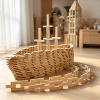 400 Piezas de Bloques de Construcción de Madera Montessori, Bloques de Construcción Creativos STEM, Rompecabezas de Equilibrio, Juguete Educativo para Niños Pequeños