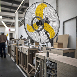 Ventilateur mural industriel commercial en métal, télécommande, oscillation mécanique, inclinaison, 3 vitesses, haute vitesse, montage mural en métal - Product Image 5