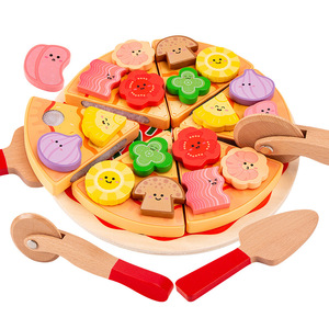 Cortador <span class=keywords><strong>de</strong></span> Pizza <span class=keywords><strong>de</strong></span> Juguete <span class=keywords><strong>de</strong></span> <span class=keywords><strong>Madera</strong></span> para Niños, Juego <span class=keywords><strong>de</strong></span> Cocina Divertido para Niños y Niñas, Juguete Educativo Temprano para Cortar y Ver - Product Image 1