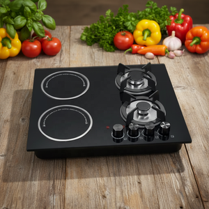 Table de cuisson multifonction intégrée à deux brûleurs gaz et deux plaques électriques, avec une efficacité énergétique de classe A, pour usage hôtelier et domestique - Product Image 2