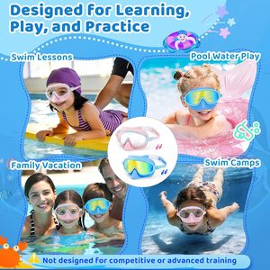<span class=keywords><strong>Gafas</strong></span> de natación para niños con <span class=keywords><strong>cubierta</strong></span> para la nariz, vista amplia, antivaho, protección UV, para niños y niñas de 3 a 14 años - Product Image 5