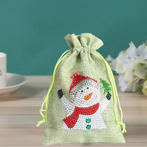 Kit <span class=keywords><strong>de</strong></span> broderie en diamant en mosaïque DIY LS, sac en <span class=keywords><strong>toile</strong></span> <span class=keywords><strong>de</strong></span> <span class=keywords><strong>jute</strong></span> à cordon <span class=keywords><strong>de</strong></span> serrage <span class=keywords><strong>de</strong></span> Noël, <span class=keywords><strong>peinture</strong></span> en diamant, sacs à bonbons, cadeau pour enfants - Product Image 5