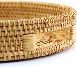 Bandeja Redonda de Bambú Tejida a Mano, Decorativa para Mesa de Centro, Fiestas en Casa y Recepciones - Product Image 5