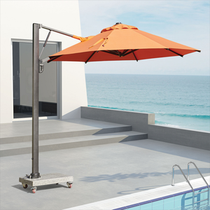 Parasol de jardin extérieur Offres Spéciales protégé contre les UV de parapluie d'énergie solaire avec la base en plastique remplie d'eau ou de marbre - Product Image 1