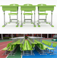 Ensemble de mobilier scolaire : Pupitre et chaise pour étudiant, réglables en hauteur, avec pieds coniques modernes et dossier croisé, pour salles de classe