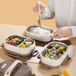Leheiriyong Stainless Steel <b>Lunch</b> <b>Box</b> 1-3L Insulated With Compartment For Office And Student Use - Product Image 3