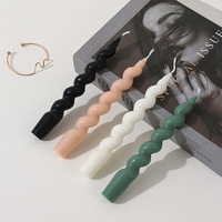 Handgemachte Spiral gewinde Soja Wachs Long Stick Aroma therapie Kerze Macaron Farbe Säulen kerzen