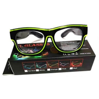 Lunettes EL rechargeables à l'ombre foncée avec lueur clignotante sans fil pour la remise des diplômes Halloween fête des pères