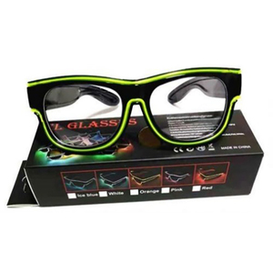 Gafas EL recargables de sombra oscura a Clara con brillo intermitente inalámbrico para la graduación de regreso a la escuela Halloween Día del padre - Product Image 1