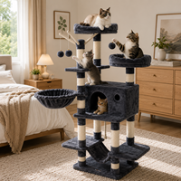 Tour pour chat multi-niveaux en peluche avec hamac et jouets interactifs