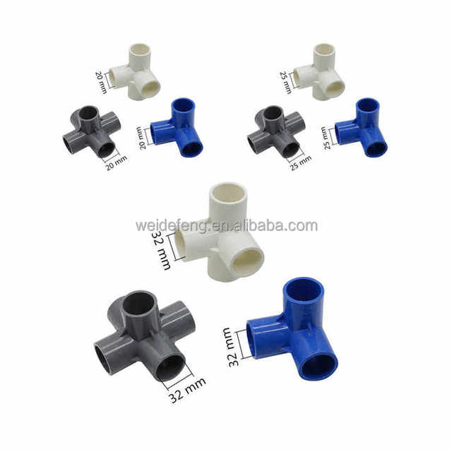 Wholesales Factory Supply Directly Connectors 20mm 25mm 32mm Pipe Tube 3 4 5 Way PVC Joint DIY Water Pipe PVC Fittings