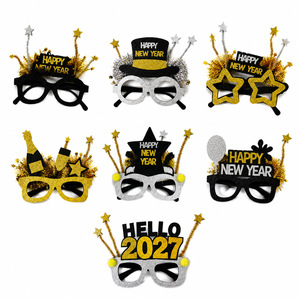 Gafas de Lentejuelas Negras y Doradas de Feliz Año Nuevo 2027, Recuerdos para Fiestas, Accesorios para Cabina de Fotos, Decoraciones para la Celebración de Nochevieja, Artículos Promocionales - Product Image 3
