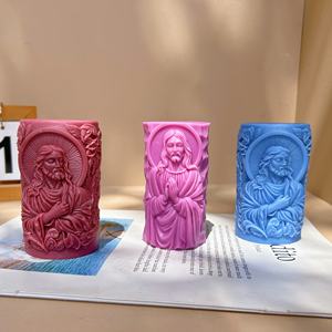 3 stili di padre gesus candele di Pasqua, gesso, resina, sapone, <span class=keywords><strong>torta</strong></span>, stampo in Silicone - Product Image 1