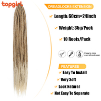 Dreadlocks lunghi fatti a mano accessori Naturel Soft Artificial Blonde Dread Locks estensione dei capelli sintetici all'uncinetto per le donne nere