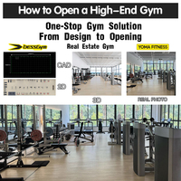 500 ㎡   Ensemble complet d'équipements de musculation haut de gamme pour centre de fitness, matériel sportif commercial complet de Guangzhou