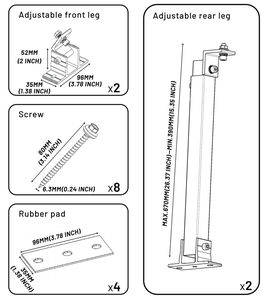 Support de montage solaire réglable au sol pour toit Tripsolar anodisé, résistant au vent de 60 m/s et à la neige de 1,4 KN/m² pour système de montage solaire - Product Image 3