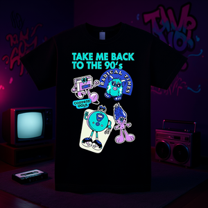 T-shirt Take Me Back To The 90s Nostalgia noir unisexe taille adulte - Product Image 3