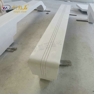 Nuevos Bancos de Parque Irregulares de Piedra Mágica UHPCGRC, Hechos a Medida, Blancos y Grises, Muebles de Jardín para Exteriores - Product Image 4
