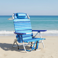 Prix de gros Chaises de plage pliantes robustes pour le camping avec de grandes poches et porte-gobelet