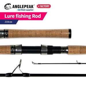 Canne à pêche spinning/casting en fibre de carbone 2,1 m, 1 pièce, manche en liège, action M, pour <span class=keywords><strong>la</strong></span> pêche au bar et au poisson-chat en eau douce - Product Image 2