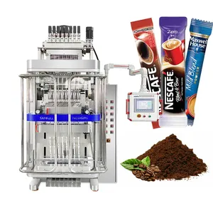 ماكينة تعبئة مسحوق القهوة والأكياس متعددة التوصيل الأوتوماتيكية آلة تعبئة وحفظ أكياس القهوة الصغيرة 10 جم و12 جم