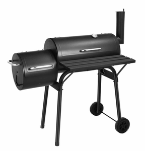 Taman besar barel pengasap Drum minyak barbekyu luar ruangan troli arang cerobong asap besar panggangan BBQ - Product Image 1