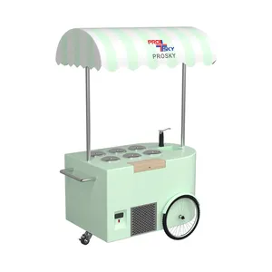 बिक्री के लिए रेफ्रिजरेटर के साथ इलेक्ट्रिक आइसक्रीम वैन स्ट्रीट वेंडिंग ट्राइसाइकिल