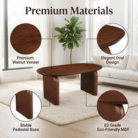 Table à manger rectangulaire moderne nordique avec bords arrondis lisses, plateau en placage de noyer noir, MDF de qualité E2, meubles pour la maison