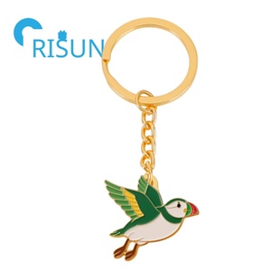 Nhà Máy Kim Loại 3D Puffins Móc Chìa Khóa Llavero Biển Đại Dương Động Vật Men Keyring Tùy Chỉnh Puffin Biển Chim Mềm Cứng Men <span class=keywords><strong>Keychain</strong></span> - Product Image 5