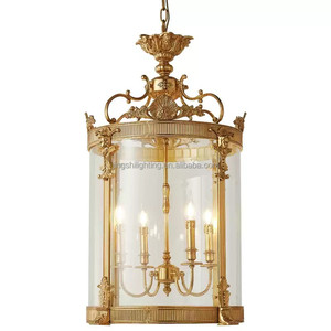 Pháp phong cách lối vào đèn đồng thau Đồng vật liệu đồng đèn chùm cổ điển sang trọng cổ đồng thau Đèn chùm trang trí trong nhà - Product Image 2