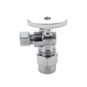 Sanitary Plumbing Materials Lead Free 1/4 Turn Angle Stop Valve Toilet Cpvc Solvent Weld Bathroom 1/2"cpvc * 1/4"od