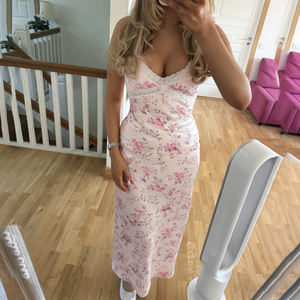 Vestido Halter con Estampado Floral Estilo Vacacional para Mujer, Nuevo y en Oferta, con Espalda Descubierta, Sin Mangas, con Recortes, Elegante Vestido Maxi para Fiesta - Product Image 4