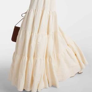 Fabricantes de ropa Personalizados Primavera Verano Otoño Casual Blanco Cuello redondo Sin mangas Plisado Escalonado <span class=keywords><strong>Pozas</strong></span> Vestido de lino escalonado - Product Image 4