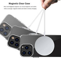 Coque de téléphone antichoc transparente OEM en PC+TPU anti-jaunissement magnétique pour iPhone 11 12 13 14 15 16 17 18 Pro Max Plus – Vente en gros