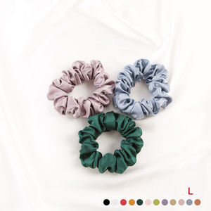 Vente en gros de chouchous moyens surdimensionnés en soie de 3.5cm 100% ensemble d'accessoires pour cheveux personnalisés en soie de mûrier rose <span class=keywords><strong>chouchou</strong></span> - Product Image 6