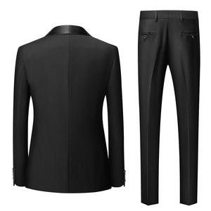 Ensemble de costumes d'affaires 3 pièces élégants pour hommes, coupe ajustée, double boutonnage, avec blazer, gilet et pantalon perlés, idéal pour les soirées et les dîners. - Product Image 2