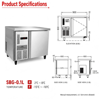 Équipement de cuisine commerciale, plan de travail en acier inoxydable à température unique, réfrigérateur, refroidisseur de comptoir à air, table de refroidissement
