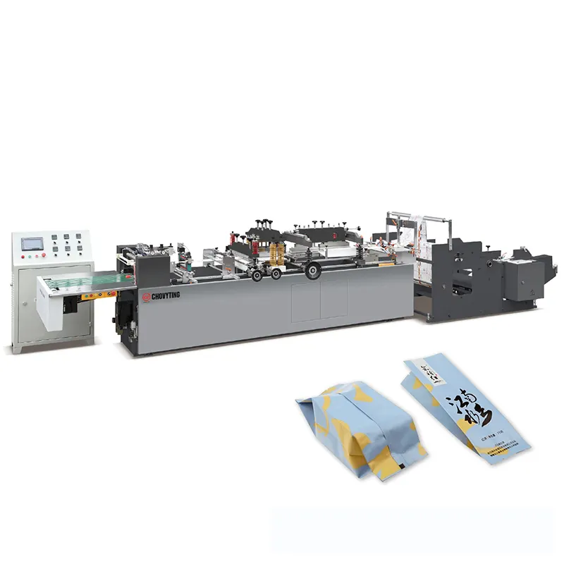 automatic paper PE central sealing gusseting pouch making machine self lock zipper Food packaging Laminated Bag Making Machine