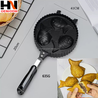 Poêle à Taiyaki 2, 3 ou 4 poissons, antiadhésive, pour gaufres, mini-œufs et crêpes, ensemble de cuisson