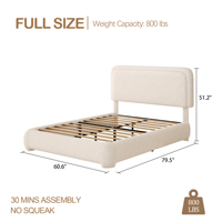 Expédition en 3 jours Lit Queen Size réglable Design européen moderne Luxueux Confortable Écologique Double revêtement en velours Cadre en bois