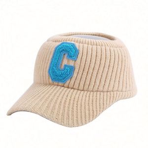 Gorro Cálido y Económico para Deportes de Invierno, Visera con Letra C, Gorro de Felpa Tejido para Deportes al Aire Libre para Mujer - Product Image 4