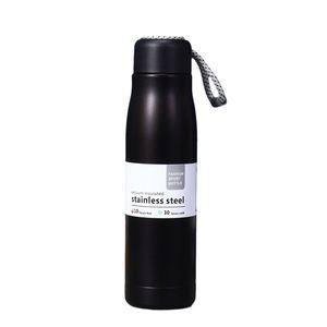 <b>Large</b> Capacity Double-Layer Vacuum Insulated Drawstring <b>Cup</b> Portable Outdoor Sports Water Bottle Fashionable Knight Design Metal - Product Image 5