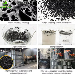 Gránulos de Carbón Activado Lavado con Ácido de Grado Farmacéutico, 25 kg, Línea de Producción, Decoloración, 99.9% de Pureza - Product Image 3