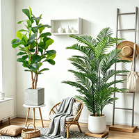 Plantes artificielles haut de gamme en PE, 1,80 m, grand format, en pot, imitation verdure réaliste : Palmier du voyageur et Oiseau de paradis