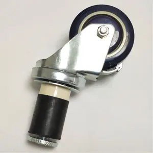 HM2204 3 Inch Black And White Round Tube Expansion Lean Tube Caster Compound Wire Rod Tube Mute Universal Castors Wheel