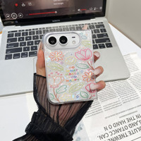 Coque de téléphone pour femme anti-chute en PC translucide avec motif papillon et fleur, style Ins, pour iPhone 18 Duo