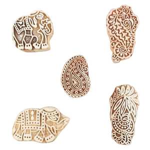 Bloques de madera florales hechos a mano para artesanía mayorista bloques de madera para impresión - Product Image 4